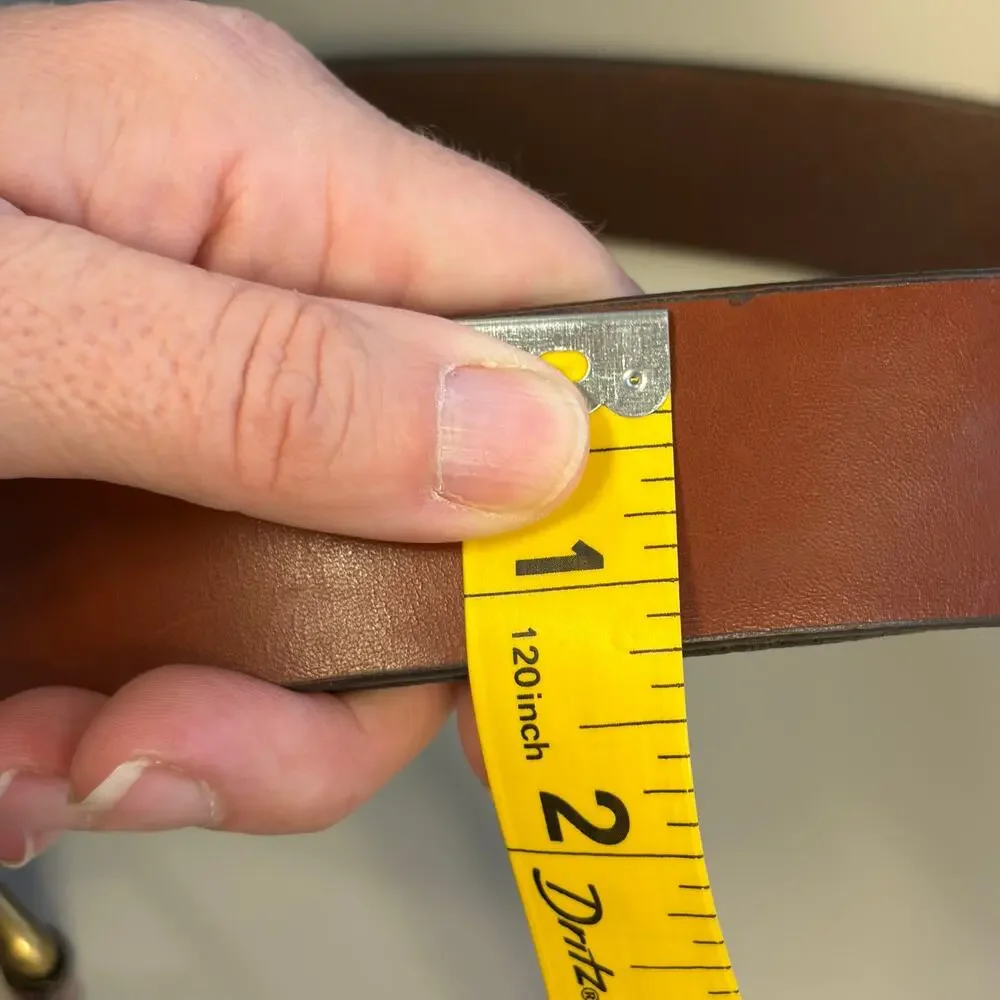 L.L. Bean Men's Brown Leather Rugged Roller Buckle Belt Outdoor Hunting 44